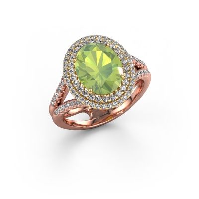 Verlobungsring Elvie 585 Roségold Peridot 10x8 mm