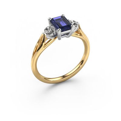 Engagement ring Amie EME 585 gold sapphire 7x5 mm