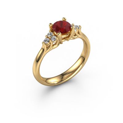 Engagement ring Monika RND 585 gold ruby 5.5 mm