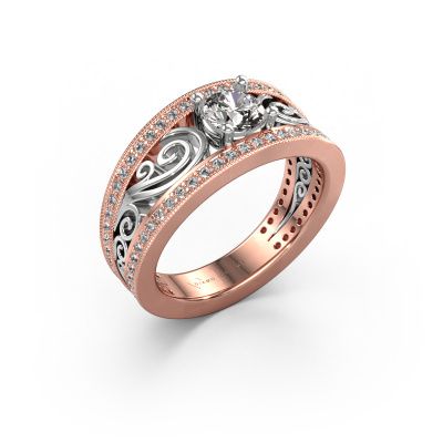 Bague de fiançailles Julliana 585 or rose diamant synthétique 0.91 crt