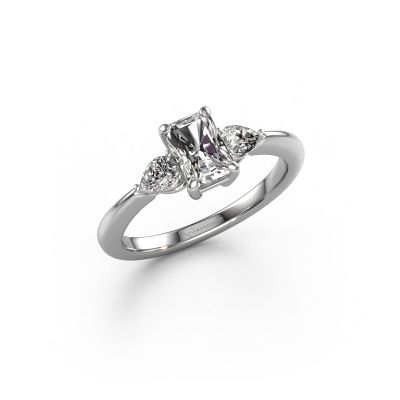 Engagement ring Chanou RAD 950 platinum lab grown diamond 1.17 crt