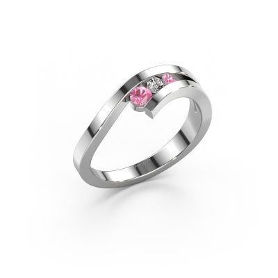 Ring Evalyn 2 585 white gold pink sapphire 2.8 mm