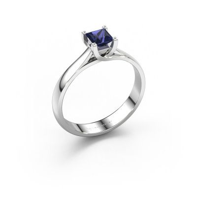 Engagement ring Mia Square 950 platinum sapphire 4 mm