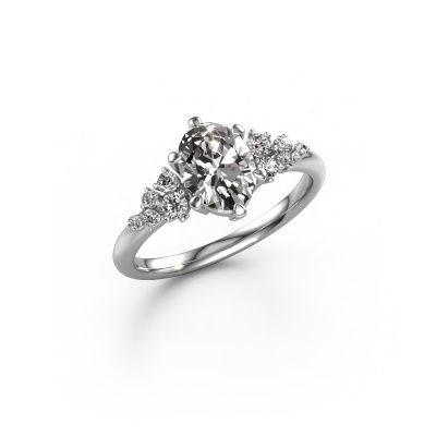 Engagement ring Royce OVL 585 white gold lab-grown diamond 1.10 crt