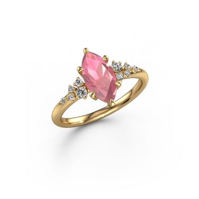 Engagement ring Royce MRQ 585 gold tourmaline pink 11x5.5 mm