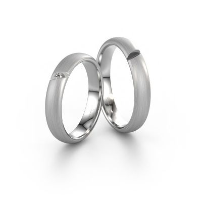 Eheringe set WH0176LM34AP ±4x1.7 mm 14 Karat Weißgold Diamant 0.025 crt