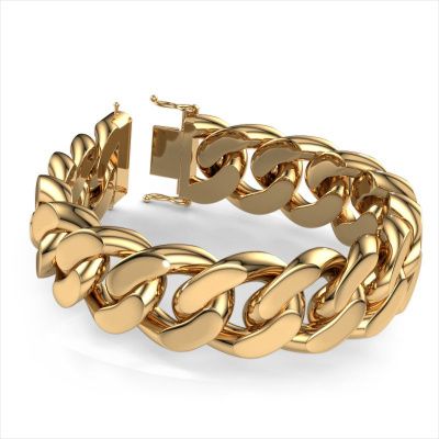 Cuban link armband ±23 mm 585 goud