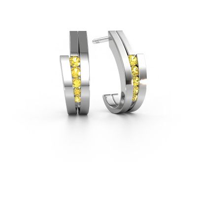 Boucles d'oreilles Cato 950 platine saphir jaune 2.2 mm