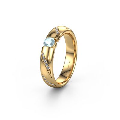 Wedding ring WH2102L34A 585 gold aquamarine ±0.20x0.07 in