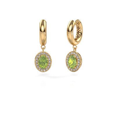 Drop earrings Annett 585 gold peridot 7x5 mm