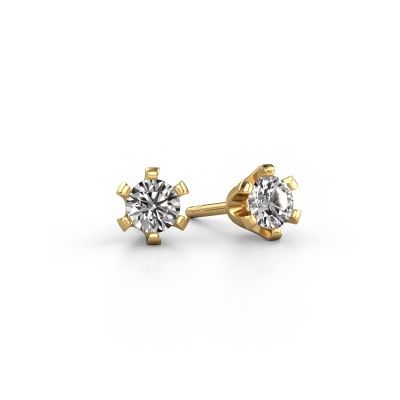 Clous d'oreilles Shana 585 or jaune diamant synthétique 0.25 crt