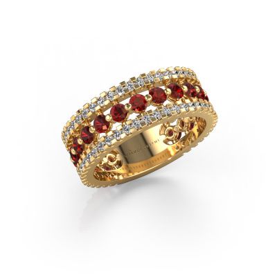 Ring Elizbeth 2 585 gold garnet 2.4 mm
