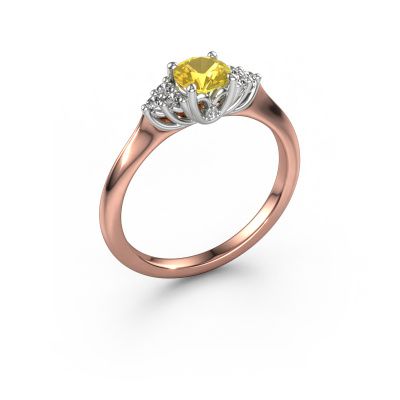 Engagement ring Felipa RND 585 rose gold yellow sapphire 5 mm