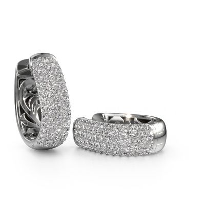 Créoles Danika 12.5 B 585 or blanc diamant synthétique 2.307 crt