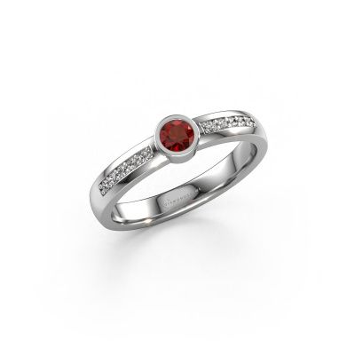 Ring Ise 2 585 white gold garnet 4 mm