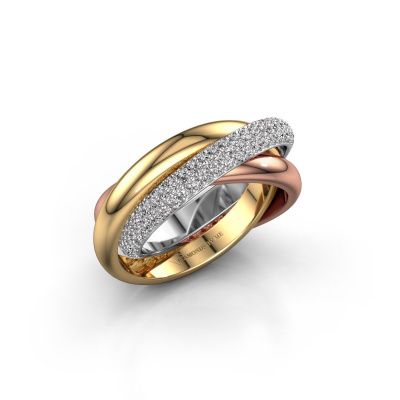 Ring Trinity 2 585 witgoud diamant 0.885 crt
