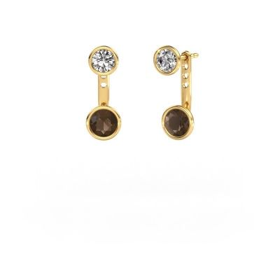 Boucles d'oreilles Halle 585 or jaune quartz fumé 6 mm