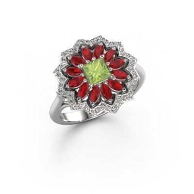 Engagement ring Franka 950 platinum peridot 4 mm