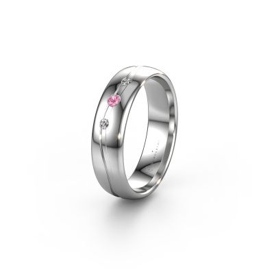 Bague d'amitié WH0907L35X 950 platine saphir rose ±5x1.4 mm