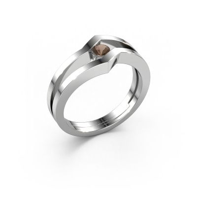 Ring Elize 585 white gold smokey quartz 3.4 mm