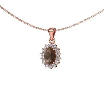 Pendant Margien 585 rose gold smokey quartz 7x5 mm