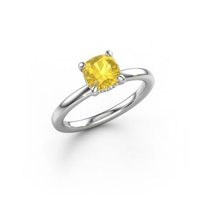 Verlobungsring Simone CUS 2 950 Platin Gelb Saphir 6 mm