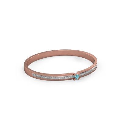 Bracelet Myrthe 585 or rose topaze bleue 4 mm