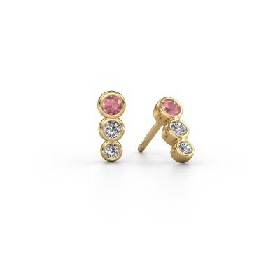 Earrings Felica 585 gold tourmaline pink 2.7 mm
