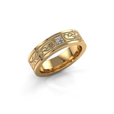 Heren ring Matijs 585 goud zirkonia 3 mm