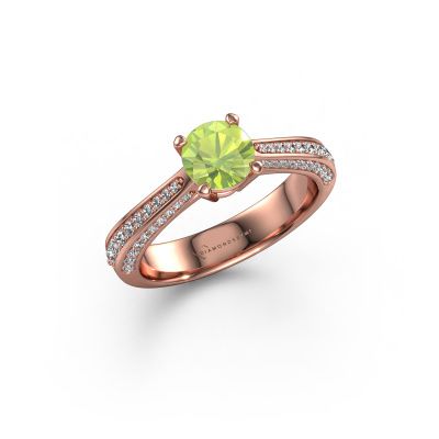 Engagement ring Ruby rnd 585 rose gold peridot 5.7 mm