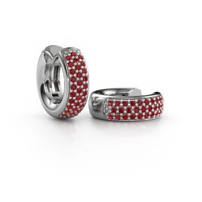 Créoles Lana 585 or blanc rubis 1.1 mm