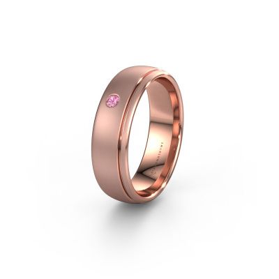 Wedding ring WH0501L36AM 585 rose gold pink sapphire ±0.24x0.07 in