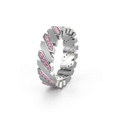 Bague de mariage WH2036L 585 or blanc saphir rose ±7x2.2 mm