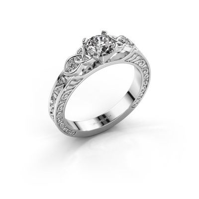 Bague de fiançailles Gillian 585 or blanc diamant synthétique 0.52 crt