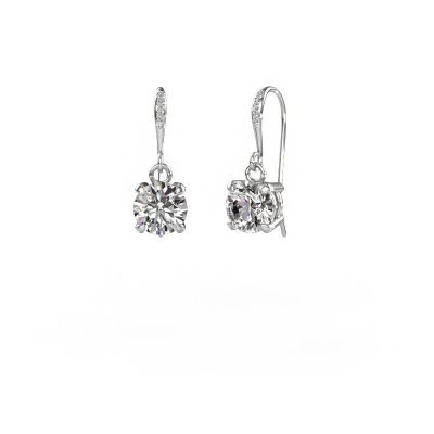 Pendants d'oreilles Laurie RND 2 950 platine diamant synthétique 1.43 crt