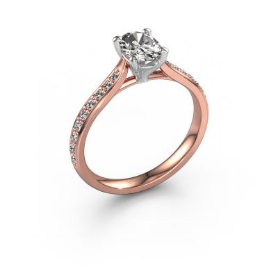 Verlobungsring Mignon OVL 2 585 Roségold Zirkonia 7x5 mm