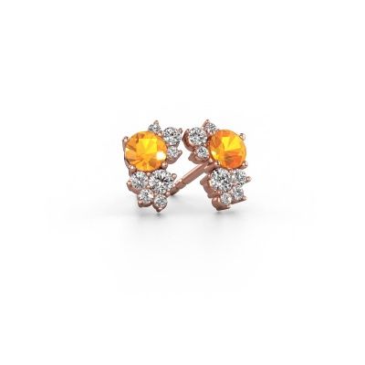 Clous d'oreilles Veronica 585 or rose citrine 4.2 mm