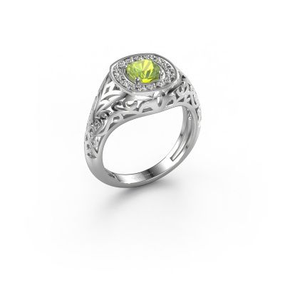 Men's ring Quinten 950 platinum peridot 5 mm