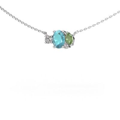 Pendant Frauke OVL 950 platinum blue topaz 7x5 mm