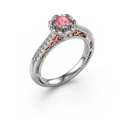 Engagement ring Abbey 585 white gold tourmaline pink 4.2 mm