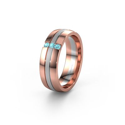 Wedding ring WH0426L26A 585 rose gold blue topaz ±0.24x0.07 in
