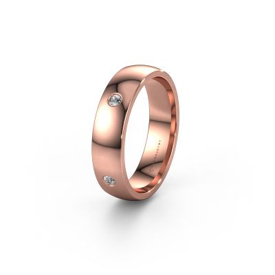 Bague de mariage WH0104L25AP 585 or rose diamant 0.30 crt ±5x1.7 mm