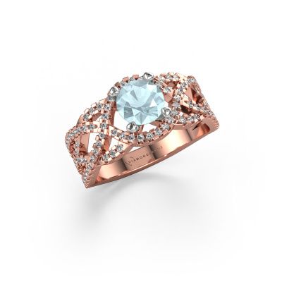 Ring Jeni 585 rose gold aquamarine 6.5 mm
