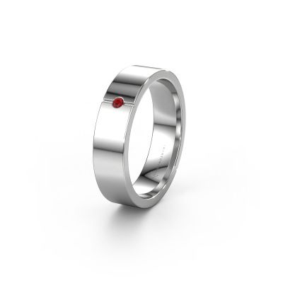 Bague d'amitié WH1101L15AP 585 or blanc rubis ±5x1.7 mm