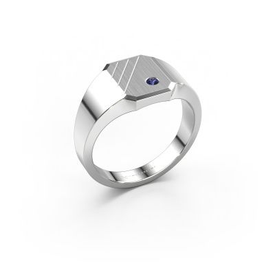 Signet ring Patrick 1 585 white gold sapphire 2 mm