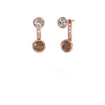 Boucles d'oreilles Halle 585 or rose diamant brun 2.40 crt