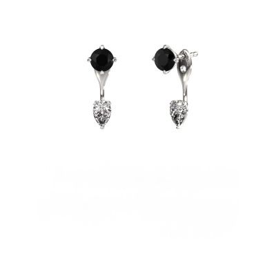 Pendants d'oreilles Kate RND-PER 950 platine diamant noir 2.10 crt