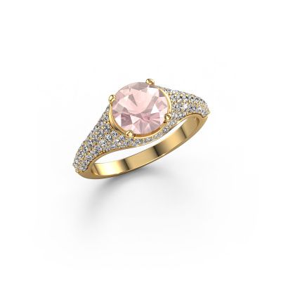 Engagement ring Lovella 585 gold morganite champagne 7 mm
