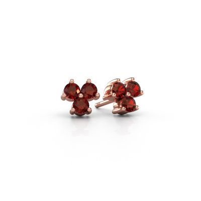 Clous d'oreilles Shirlee 585 or rose grenat 3 mm