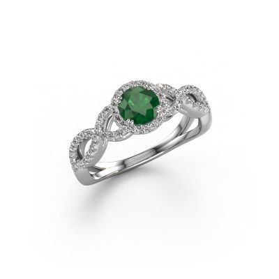 Engagement ring Dionne rnd 585 white gold emerald 5 mm
